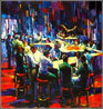 Stock Talk - Framed Embellished Giclee on Canvas - Huge 43x43 Limited Edition Print by Michael Flohr - 0