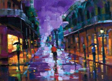 Royal Street, New Orleans Embellished 2004 Limited Edition Print - Michael Flohr Royal Street, New Orleans Embellished 2004 Limited Edition Print - Michael Flohr