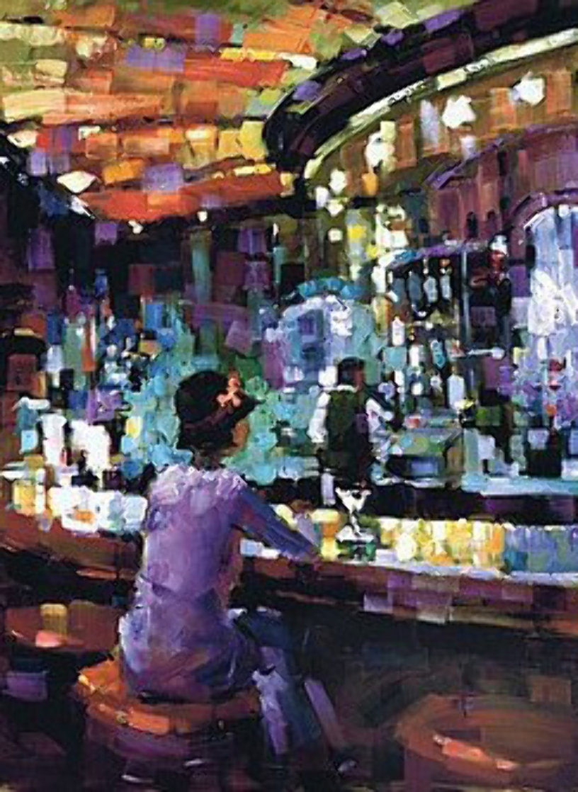 Mel At the Bar 2003 Embellished Limited Edition Print by Michael Flohr