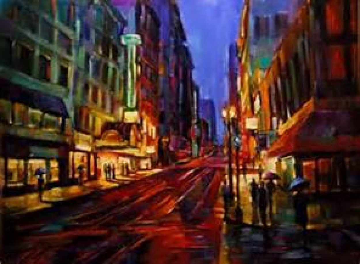 Streets of Gold Embellished 2007 Huge Limited Edition Print by Michael Flohr