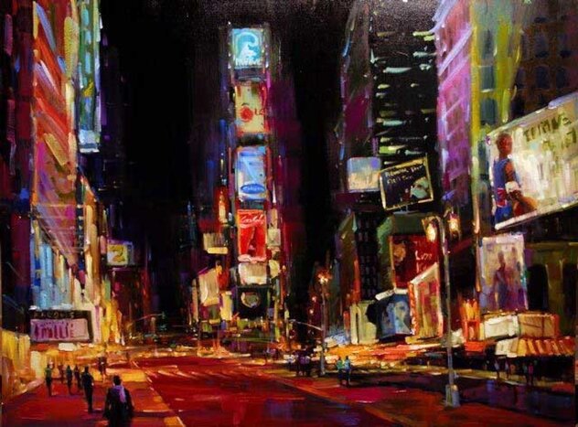Good Times Square PP  2008 - Huge - New York, NYC - Framed Embellished Giclee Limited Edition Print by Michael Flohr