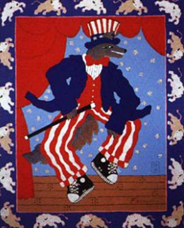 Uncle Sam Coyote With Buffalos 1998 Limited Edition Print - Harry Fonseca