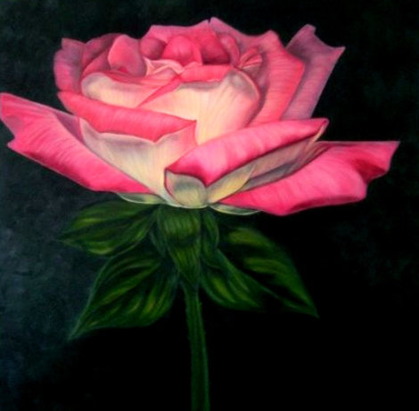 Balerina - Rose 2019 38x38 Original Painting - Claire Fontaine