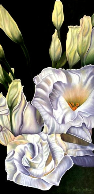 Fascination-lisianthus 2020 40x22 Original Painting by Claire Fontaine