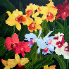 Jardin De Mauï 1 - Mixt Orchids 2020 48x48 Huge Original Painting by Claire Fontaine - 1