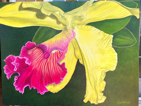 Journée En Beauté - Orchid 2020 30x40 Original Painting - Claire Fontaine