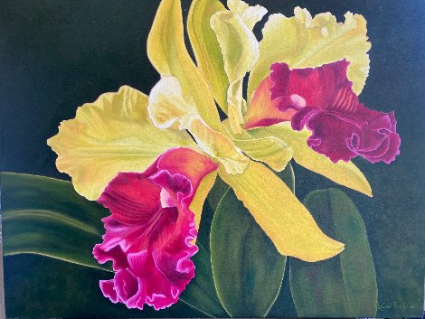 La Vie À Deux - Orchids 2020 30x40 Original Painting - Claire Fontaine
