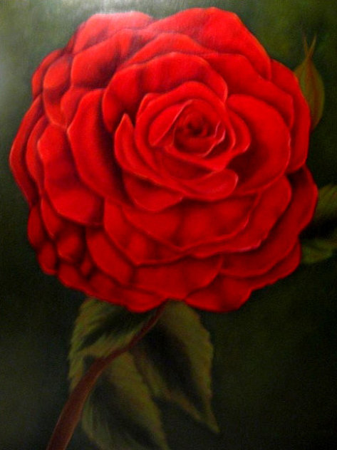 Rose D'amour - Rose 2019 24x28 Original Painting by Claire Fontaine