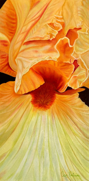 Soleil Discret - Iris Musette 2020 44x26 Huge Original Painting by Claire Fontaine