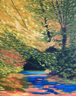 Landscape Study - Pointillisme 2019 20x16 Original Painting - Claire Fontaine Landscape Study - Pointillisme 2019 20x16 Original Painting - Claire Fontaine