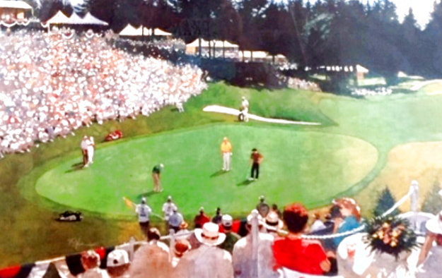 Golf Foursome At Oregon Country Club - Hand Signed By Arnold