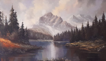Untitled Landscape 1970 30x54 Matterhorn Super Huge Original Painting - Caroll Forseth Untitled Landscape 1970 30x54 Matterhorn Super Huge Original Painting - Caroll Forseth