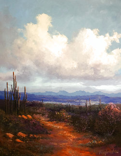 View From Ocatillo Hill Looking Down to Cave Creek 40x35 Huge Original Painting - Caroll Forseth View From Ocatillo Hill Looking Down to Cave Creek 40x35 Huge Original Painting - Caroll Forseth