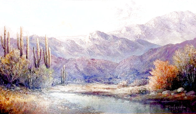 Untitled Southwest Desert Landscape 31x47 - Huge Original Painting by Caroll Forseth