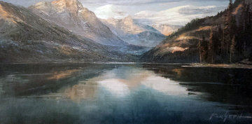 Untitled Alaskan Landscape 16x28 Original Painting - Caroll Forseth