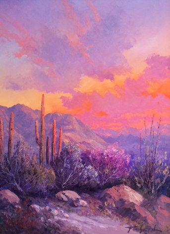Desert Landscape  Painting  - 31x25 Original Painting - Caroll Forseth