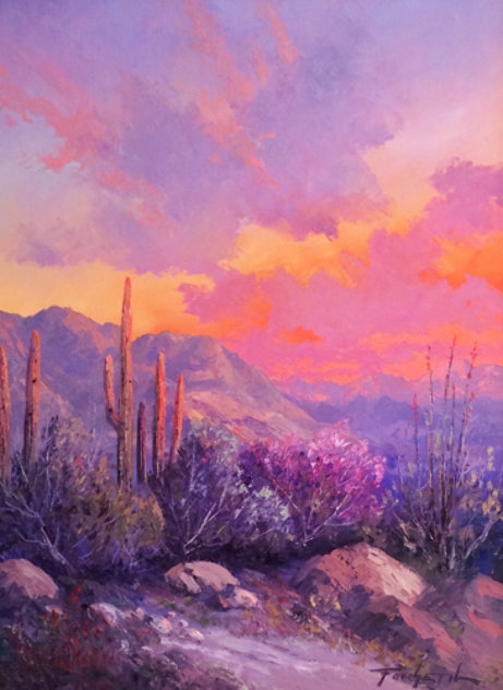 Desert Landscape 31x25 Original Painting by Caroll Forseth