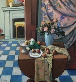 Interior With Still Life 40x40 Original Painting - Robert Frame Interior With Still Life 40x40 Original Painting - Robert Frame