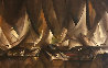 Sailboats 1964 32x55 Original Painting by Ozz Franca - 0 Sailboats 1964 32x55 Original Painting by Ozz Franca - 0