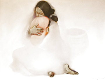 Woman And Child 1987 40x552 Original Painting - Ozz Franca Woman And Child 1987 40x552 Original Painting - Ozz Franca