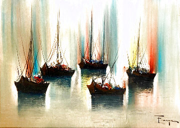 Untitled Seascape 26x32 Original Painting - Ozz Franca Untitled Seascape 26x32 Original Painting - Ozz Franca