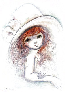 Untitled Portrait of a Young Girl 19x25 Original Painting - Ozz Franca Untitled Portrait of a Young Girl 19x25 Original Painting - Ozz Franca