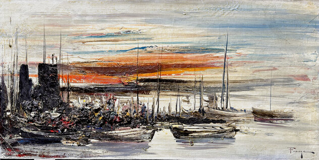 Untitled Harbor Scene - 12x24 Oil on Canvas Original Painting by Ozz Franca Untitled Harbor Scene - 12x24 Oil on Canvas Original Painting by Ozz Franca