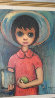 School Year (Big Eyed school of painting) 22x26 1959 Original Painting by Ozz Franca - 1 School Year (Big Eyed school of painting) 22x26 1959 Original Painting by Ozz Franca - 1