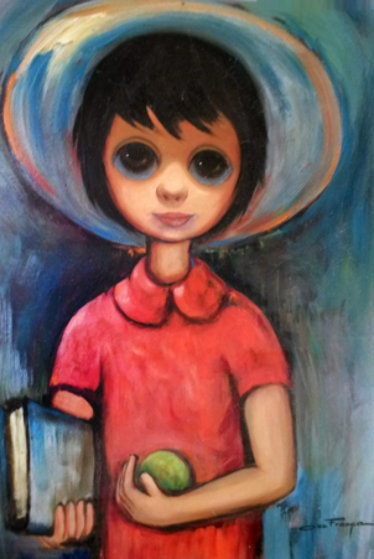 School Year Big Eyed School Of Painting 22x26 1959 By Ozz Franca