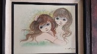 Big Eyed Girls 1960 29x34 Original Painting by Ozz Franca - 1 Big Eyed Girls 1960 29x34 Original Painting by Ozz Franca - 1