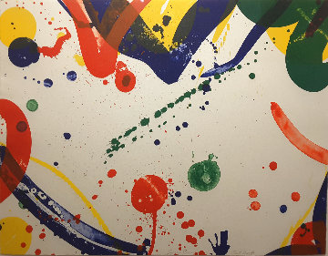 SF 59 Green and Red; Unique Trial Proof 1966 Works on Paper (not prints) - Sam Francis