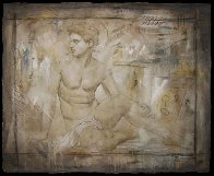 Untitled Grecian Man 36x44  Huge Original Painting by Richard Franklin - 1