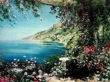 View of Positano 2000 Embellished - Italy Limited Edition Print - Liliana Frasca