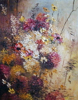 Fall Bouquet 1970 38x22 Original Painting - Liliana Frasca Fall Bouquet 1970 38x22 Original Painting - Liliana Frasca