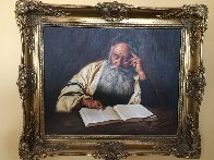 Rabbi Reading 1970 20x24 Original Painting by Kenneth M. Freeman - 1 Rabbi Reading 1970 20x24 Original Painting by Kenneth M. Freeman - 1