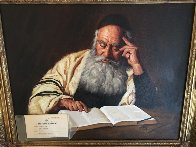 Rabbi Reading 1970 20x24 Original Painting by Kenneth M. Freeman - 2 Rabbi Reading 1970 20x24 Original Painting by Kenneth M. Freeman - 2