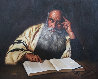 Rabbi Reading  1970 20x24 Original Painting by Kenneth M. Freeman - 0