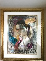 Femme Du Soir 67x55 Huge Original Painting by Francois Fressinier - 1 Femme Du Soir 67x55 Huge Original Painting by Francois Fressinier - 1