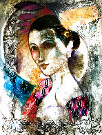 Femme Du Soir 67x55 Huge Original Painting by Francois Fressinier - 0 Femme Du Soir 67x55 Huge Original Painting by Francois Fressinier - 0