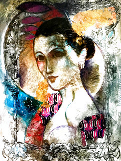 Femme Du Soir 67x55 Huge Original Painting - Francois Fressinier Femme Du Soir 67x55 Huge Original Painting - Francois Fressinier