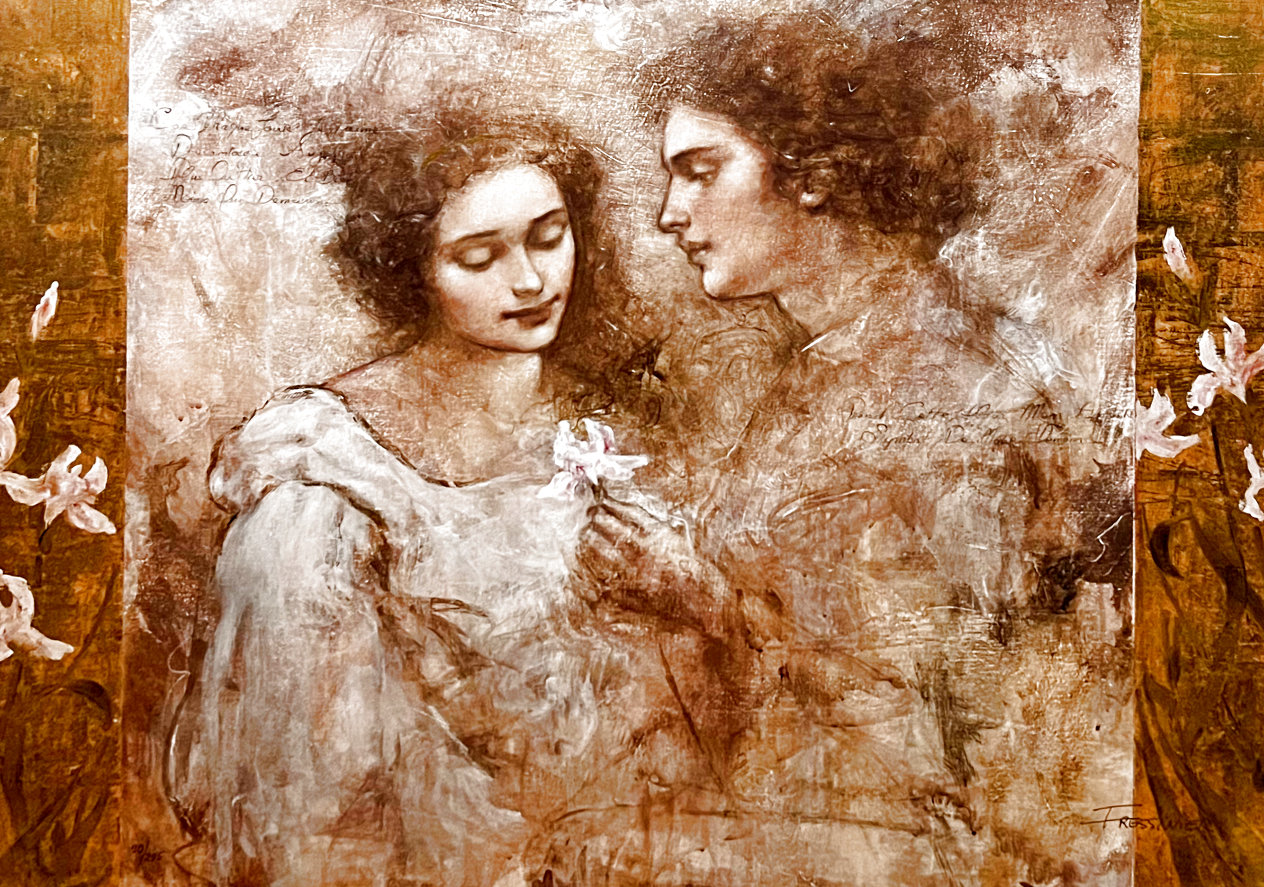 Je Taime 2000 Embellished Giclee on Canvas 24x30 by Francois Fressinier
