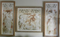 Triptych: Sur La Terre, Revissament I and II 2000 58x59 Huge Original Painting by Francois Fressinier - 2