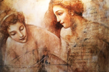 Le Bain 1997 46x48 Super Huge Original Painting - Francois Fressinier Le Bain 1997 46x48 Super Huge Original Painting - Francois Fressinier