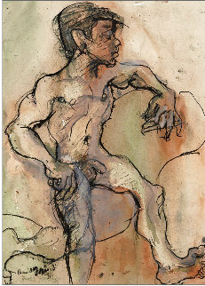 Boy, 1988 & Intimate Moment (Verso) (Double-Sided) 1988 43x35 Works on Paper (not prints) - Donald Stuart Leslie Friend