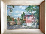 City Gates, With Horse Drawn Carriage 12x15 Original Painting by Emmett Fritz - 1