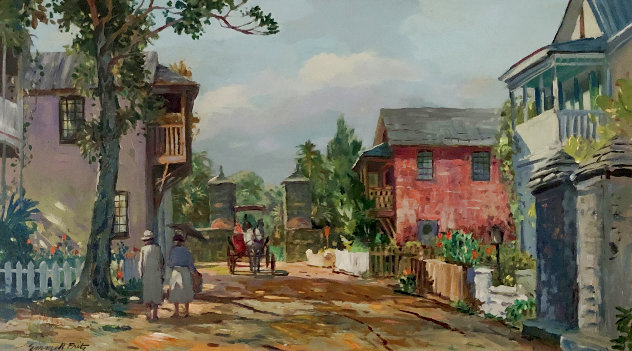 St. George Street, St. Augustine, FL 21x33 Original Painting by Emmett Fritz