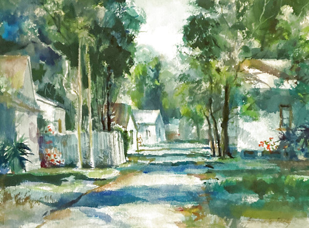 Untitled St. Augustine Landscape Watercolor 1992 17x20 - Florida Watercolor by Emmett Fritz