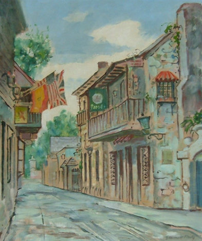 Untitled Florida Street Scene Original Painting - Emmett Fritz