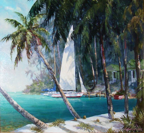 Sail Cove 16x20 Original Painting - Art Fronckowiak