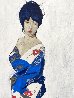 Norik Geisha 1970 45x35 - Huge Original Painting by Luigi Fumagalli - 4